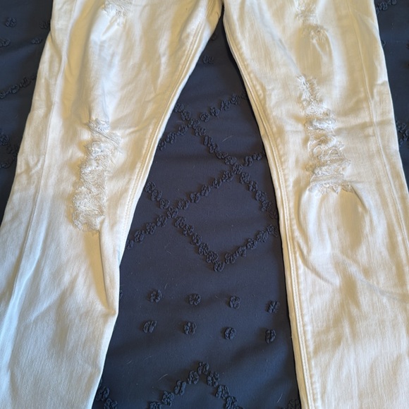 EUC Express stretch skinny distressed white jeans 0 regular - Picture 3 of 4